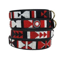Handgefertigte Hundehalsbänder / Gürtel / Leine / passendes Armband in leuchtenden Farben