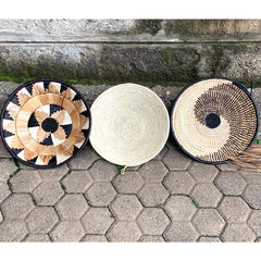 A set of 3 Boho Handwoven Wall Baskets /African Wall Baskets / Wall Decor /African Wall Decor - Free Express Shipping