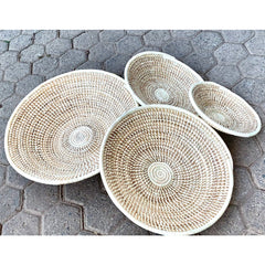 Un ensemble de 4 paniers muraux africains /Paniers muraux tissés assortis / Décoration murale africaine /Paniers muraux Boho - Livraison express gratuite