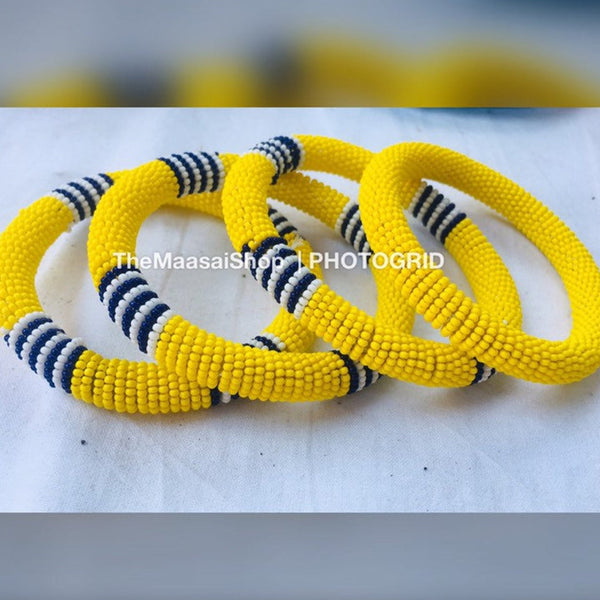 Beaded African Bangles| Zulu Jewelry| Maasai Jewelry| Beaded Bracelets|Handmade| African Jewelry| (4 Bangles) WHOLESALE Prices avaiable