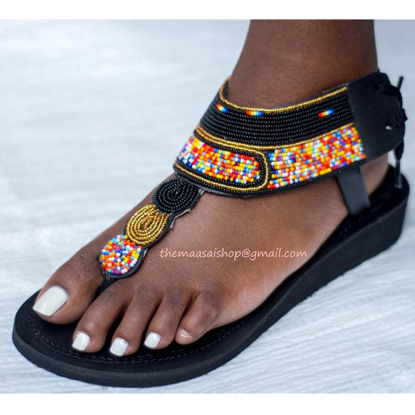 Handmade Beaded Leather Sandals /Greek Sandals