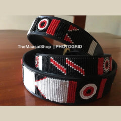 Black and Red Handmade Dog Collar